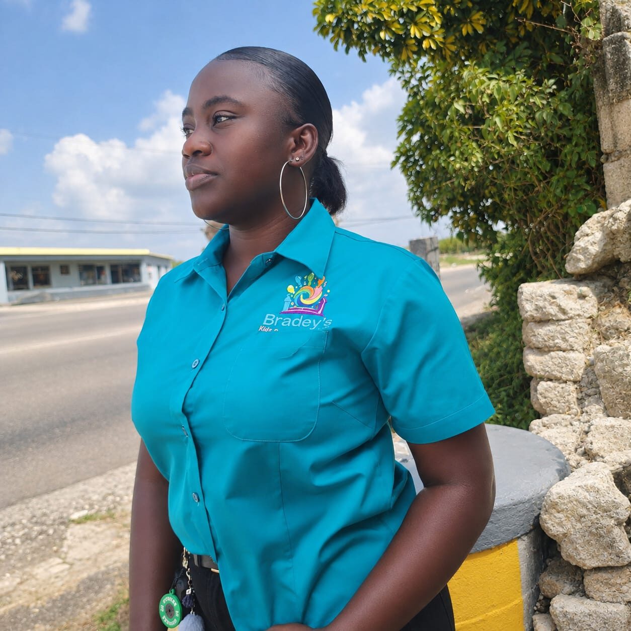 Bradey’s team member in branded uniform